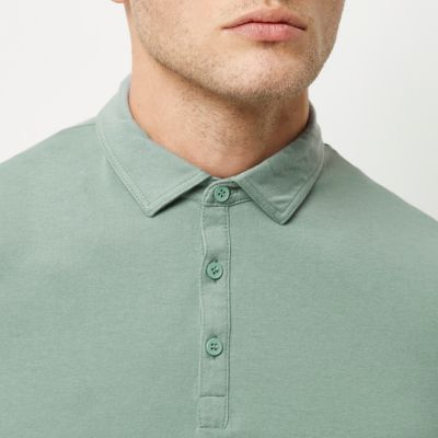 Light green muscle fit polo shirt